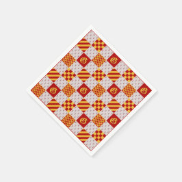 Servilleta De Papel Patrón heráldico de Vair rojo amarillo mediterráne