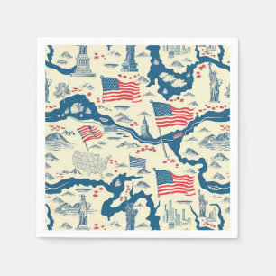 Servilleta De Papel Patrón histórico estadounidense vintage (4)