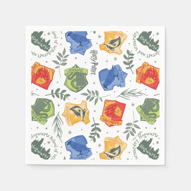 Servilleta De Papel Patrón Hogares Magical Herbology HOGWARTS™ (Anverso)