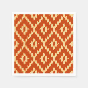 Servilleta De Papel Patrón Ikat - Naranja mandarín y coral