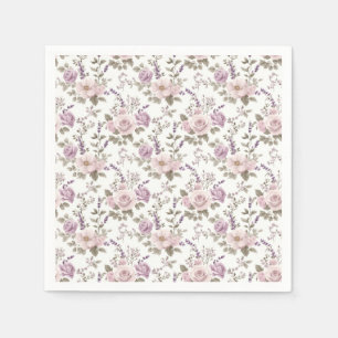 Servilleta De Papel Patrón inmaculado de soldadura floral vintage: Ros