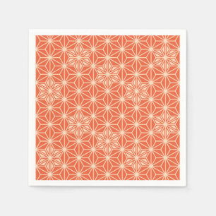 Servilleta De Papel Patrón japonés Asanoha - coral naranja