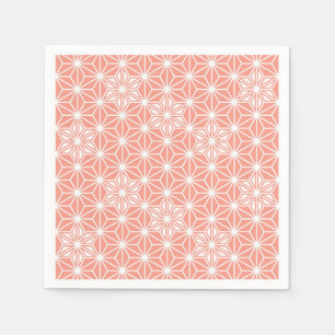 Servilleta De Papel Patrón japonés Asanoha - rosa coral