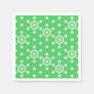 Servilleta De Papel Patrón japonés Asanoha - verde jade