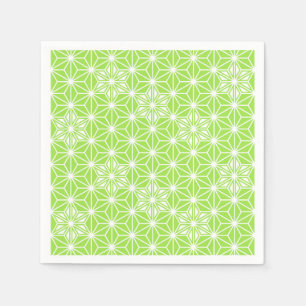 Servilleta De Papel Patrón japonés Asanoha - verde lima claro
