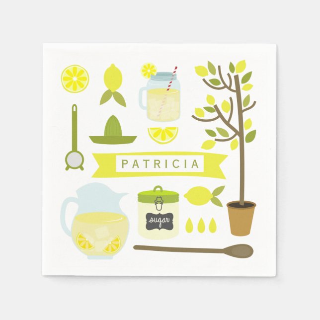 Servilleta De Papel Patrón Lemonade de inspiración vintage (Anverso)