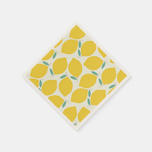 Servilleta De Papel Patrón Lemons Amarillo (Borde)