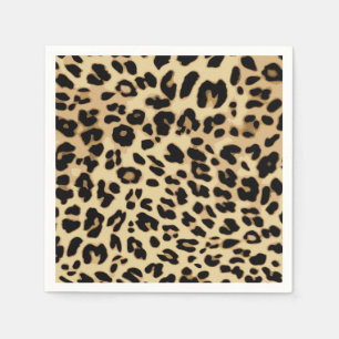Servilleta De Papel Patrón leopardo impresión animal negro/oro