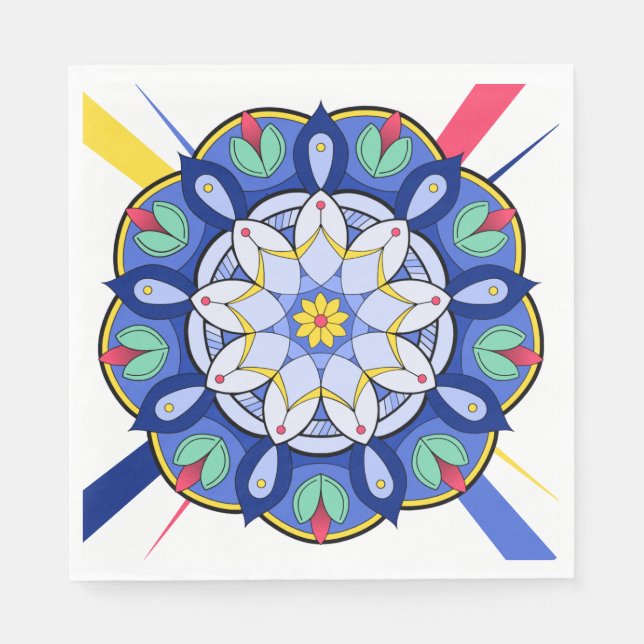 Servilleta De Papel Patrón Mandala 01 Napkin (Anverso)