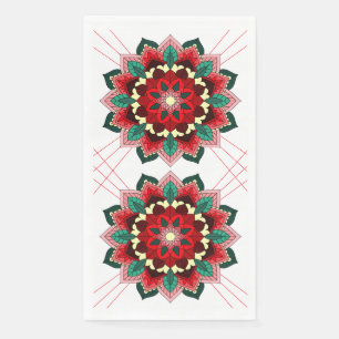 Servilleta De Papel Patrón Mandala 02 en rojo
