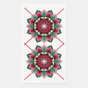 Servilleta De Papel Patrón Mandala 02 en toalla rosa profundo