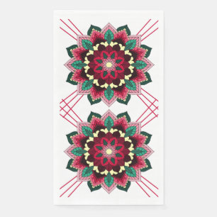 Servilleta De Papel Patrón Mandala 02 en toalla rosa profundo