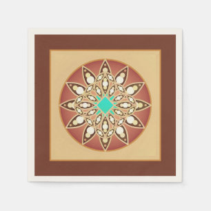 Servilleta De Papel Patrón Mandala en caramelo y chocolate