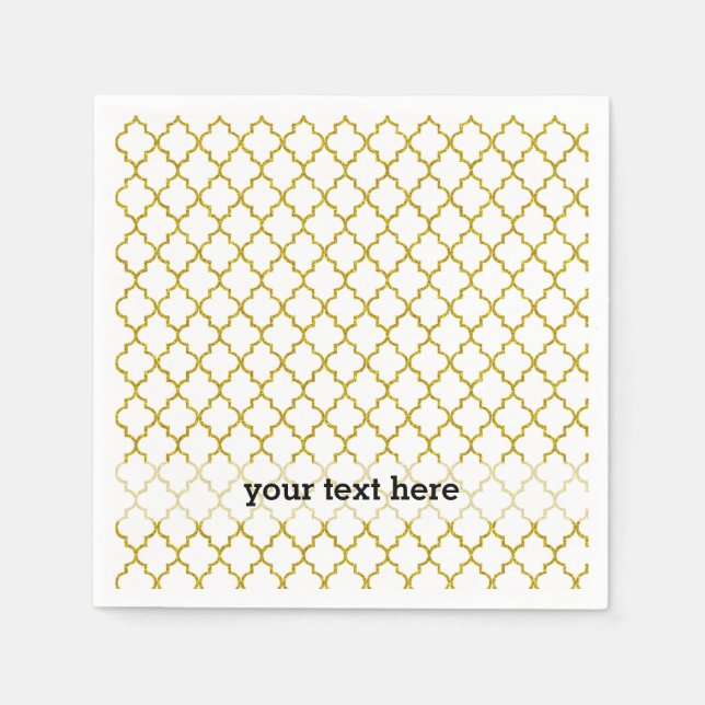 Servilleta De Papel Patrón marruecos de oro elegante (Anverso)