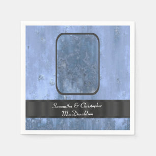 Servilleta De Papel Patrón metalizado de ruinas azules