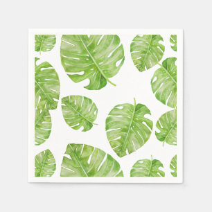 Servilleta De Papel Patrón Moda suave hoja de plátano blanco verde