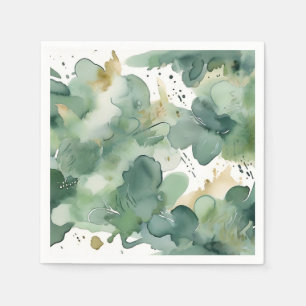 Servilleta De Papel Patrón moderno de acuarela verde suave