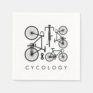 Servilleta De Papel Patrón moderno de bicicletas en blanco y negro
