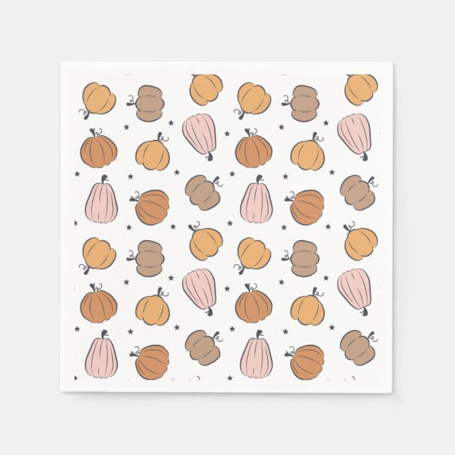 Servilleta De Papel Patrón moderno de calabaza - servilletas de papel (Anverso)