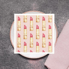 Servilleta De Papel Patrón moderno de pintalabios rosados y rojos Giro