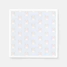 Servilleta De Papel Patrón moderno divertido de conejo azul claro