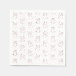 Servilleta De Papel Patrón moderno divertido de conejo blanco lindo