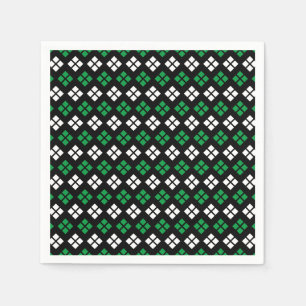 Servilleta De Papel Patrón moderno Kelly Green & White Argyle sobre n