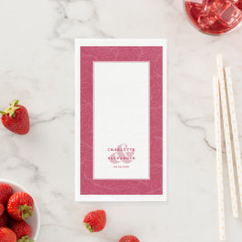 Servilleta De Papel Patrón Moderno Magenta Rojo Boda Novia & Novio