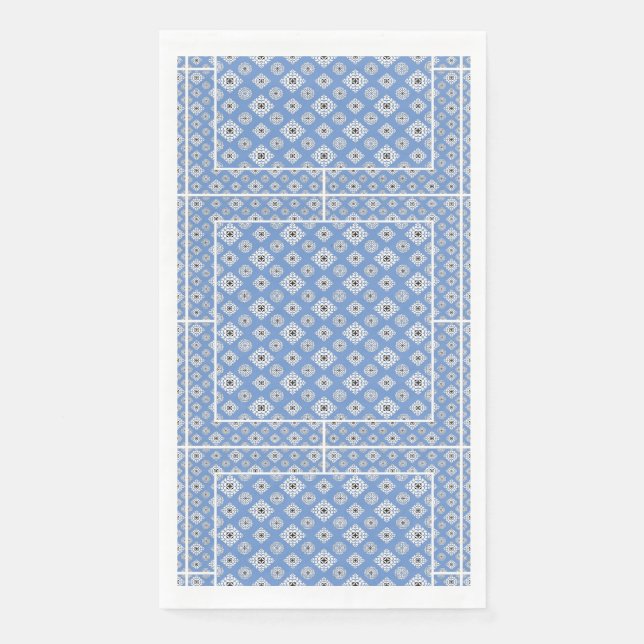 Servilleta De Papel Patrón mosaico 02.BW LBlue BG (Anverso)
