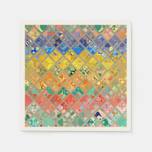 Servilleta De Papel Patrón mosaico colorido