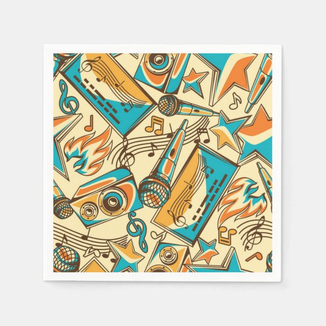 Servilleta De Papel Patrón musical (Anverso)