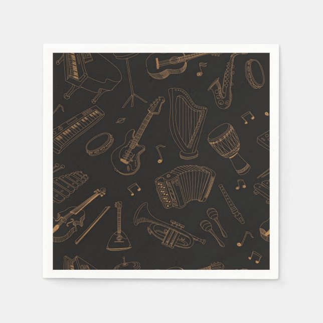 Servilleta De Papel Patrón musical (Anverso)