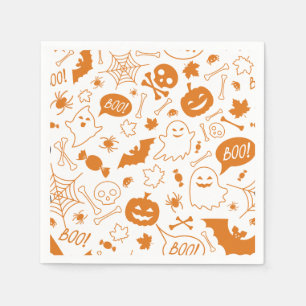 Servilleta De Papel Patrón naranja Halloween Feliz Arte de Halloween