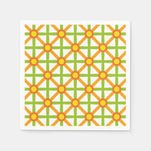 Servilleta De Papel Patrón naranja verde y amarillo de inspiración ret