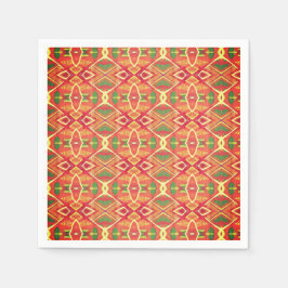 Servilleta De Papel patrón naranja y verde