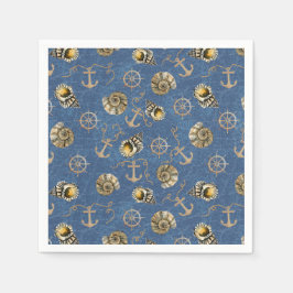 Servilleta De Papel patrón náutico azul