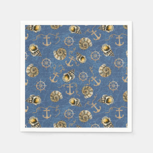 Servilleta De Papel patrón náutico azul