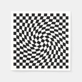 Servilleta De Papel Patrón negro y blanco retorcido