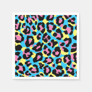 Servilleta De Papel Patrón Neon Leopard Spots