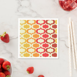 Servilleta De Papel Patrón Ombre Ogee en naranja, mandarina y rojo