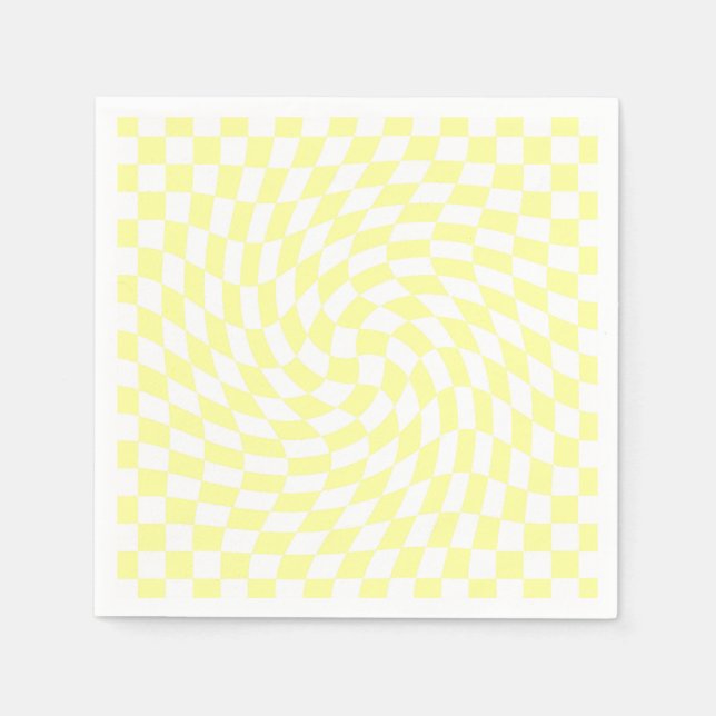 Servilleta De Papel Patrón ondulado amarillo pálido suave (Anverso)