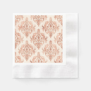 Servilleta De Papel Patrón Ornamental de Acuarela de Damasco de Meloco