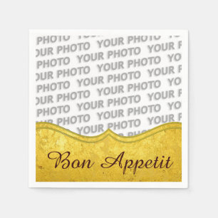 Servilleta De Papel Patrón ORO PURO / hoja de oro + tu foto y texto