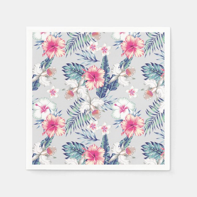 Servilleta De Papel Patrón Orquídea Tropical (Anverso)