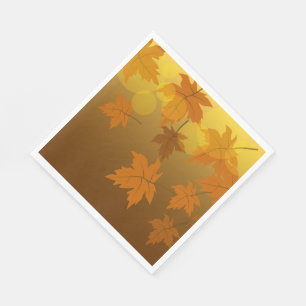 Servilleta De Papel Patrón otoñal con hojas de arce en caída y bokeh