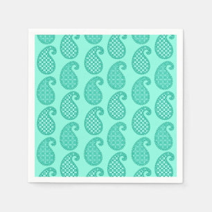 Servilleta De Papel Patrón paisley, aqua y turquesa
