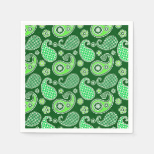 Servilleta De Papel Patrón Paisley, Esmeralda y Verde Jade