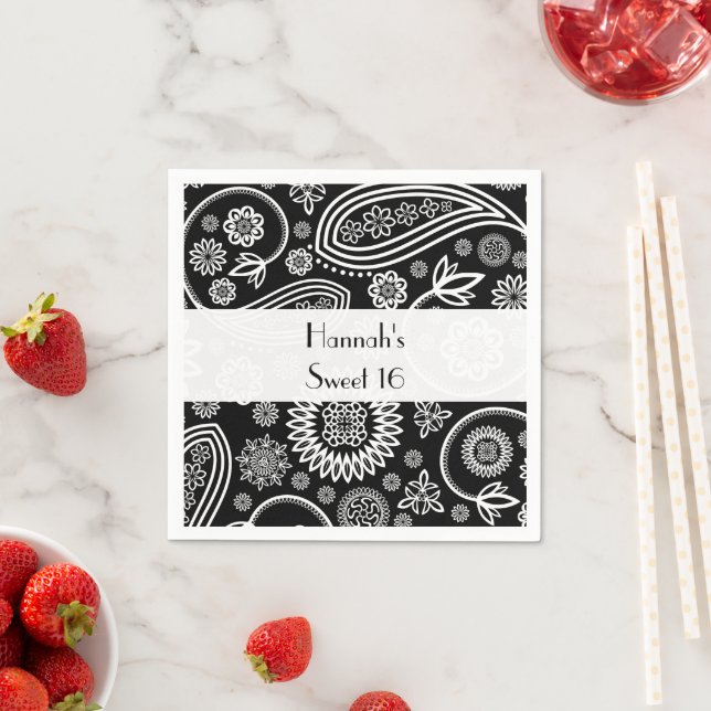 Servilleta De Papel Patrón Paisley, Paisley persa, Boteh, dulce 16 (In situ)