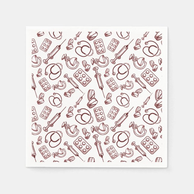 Servilleta De Papel Patrón para profesiones médicas (Anverso)