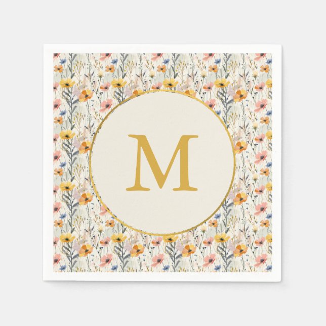 Servilleta De Papel Patrón personalizado de flores de la pradera de Go (Anverso)